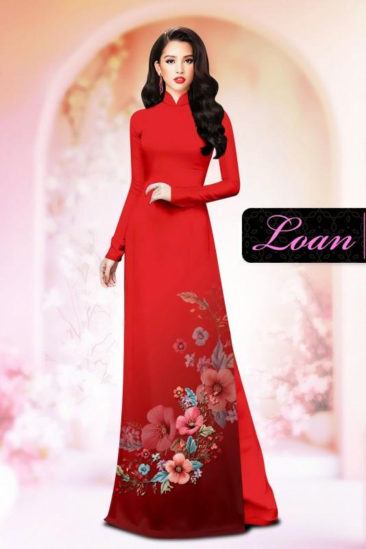 Vải áo dài hoa in 3D