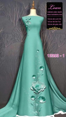 Vải áo dài hoa in 3D-DT 12353