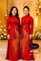 Vải áo dài kết chim công cao cấp