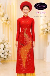 Vải áo dài kết chim công cao cấp