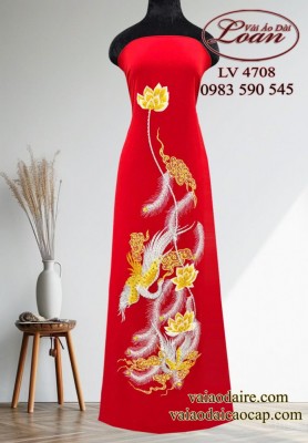 Vải áo dài thêu kết cao cấp-ATK 12365