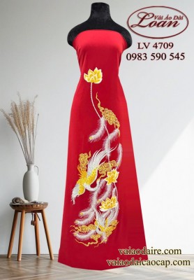 Vải áo dài thêu kết cao cấp-ATK 12366