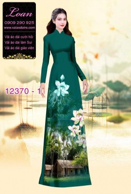 Vải áo dài phong cảnh in 3D-DT 12370
