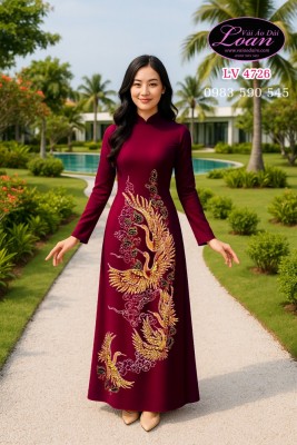 Áo dài kết chim hạc cao cấp-ADTK 12401