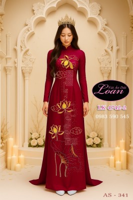 Vải áo dài kết hoa sen-ADK 12428