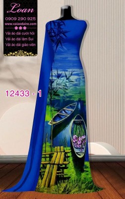Vải áo dài phong cảnh-DT12433
