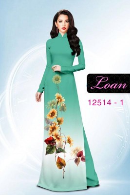 Vải áo dài hoa hướng dương-DT12514