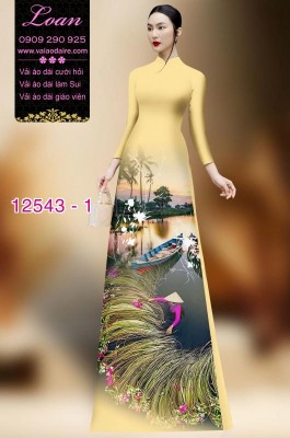Vải áo dài hình nông dân Việt Nam-DT12543
