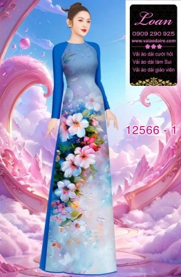 Vải áo dài hoa in 3D-DT 12566