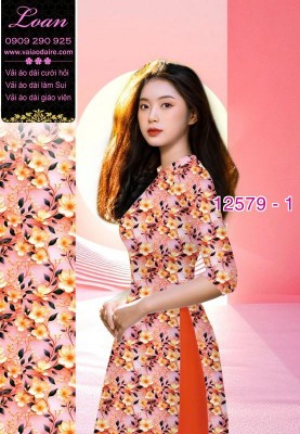 Vải áo dài hoa nhỏ toàn thân-DT 12579