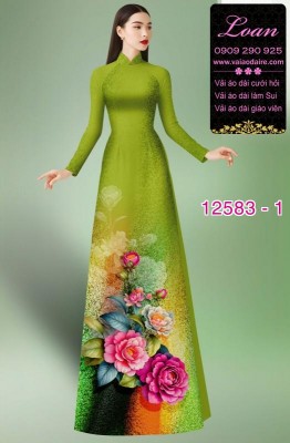 Vải áo dài hoa in 3D-DT 12583