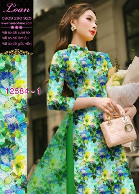 Vải áo dài hoa nhỏ-DT 12584