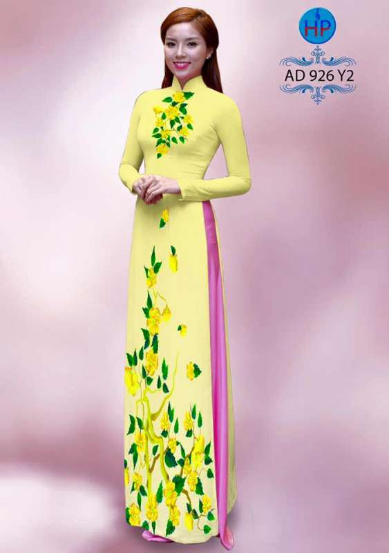 Vải áo dài hoa nhỏ chạy dọc