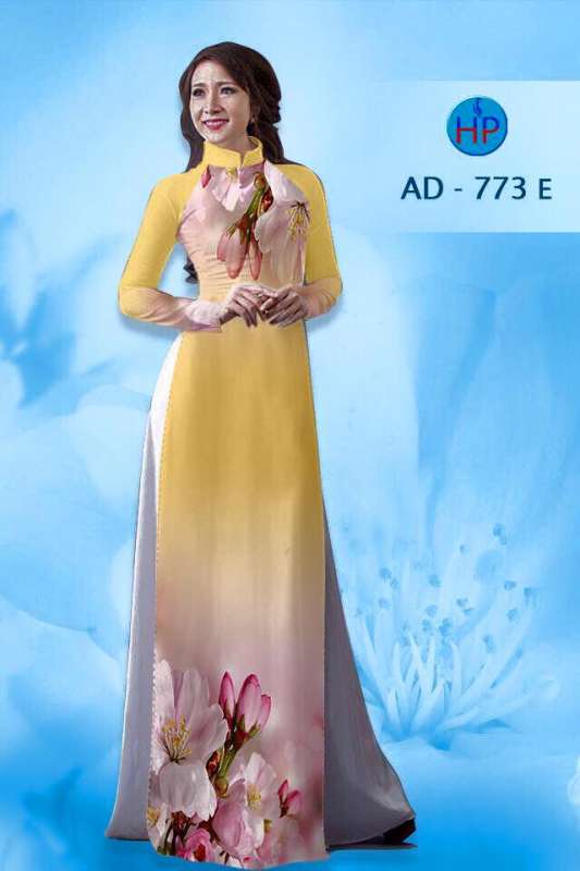Vải áo dài hoa 3D