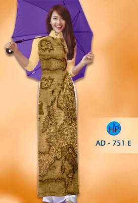 Vải áo dài bản đồ thế giới-DT 1392