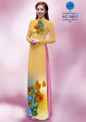 Vải áo dài hoa 3D đẹp-DT 1417