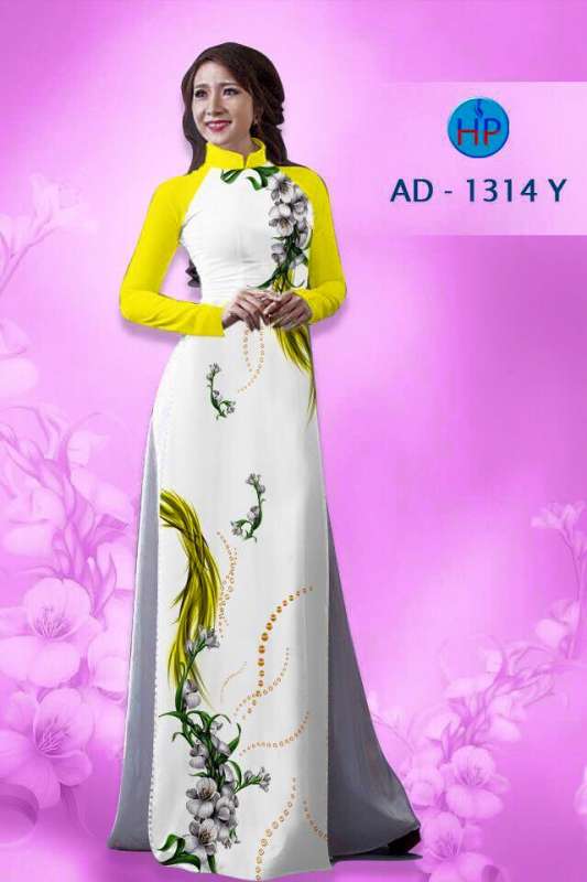 Vải áo dài cành hoa mảnh mai