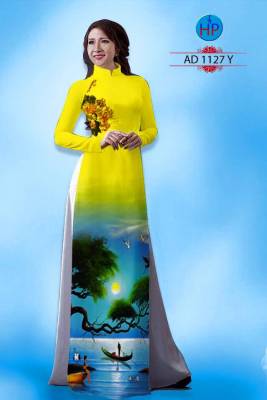 Vải áo dài phong cảnh-DT 1535