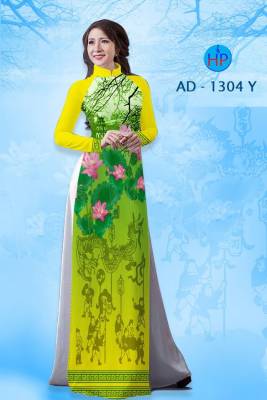 Vải áo dài hoa Sen-DT 1681