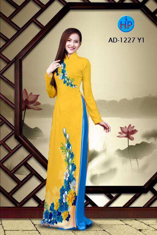 Vải áo dài hoa dây trên dưới