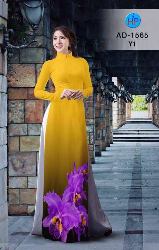 Vải áo dài hoa tà dưới