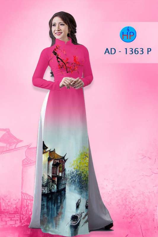 Vải áo dài phong cảnh-DT 2337