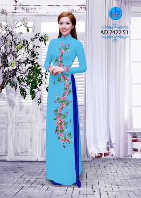 Vải áo dài hoa Hồng dây-DT 2346