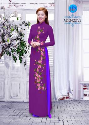 Vải áo dài hoa Hồng dây-DT 2346