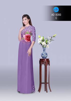 Vải áo dài hoa Hồng-DT 2866