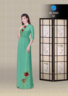 Vải áo dài hoa trên dưới-DT 2903