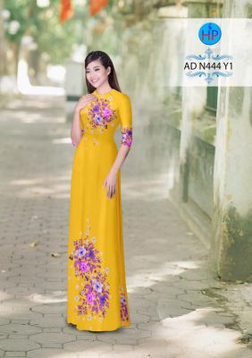 Vải áo dài hoa trên dưới-DT 2963