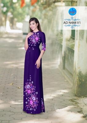 Vải áo dài hoa trên dưới-DT 2963