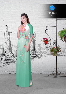 Vải áo dài hoa Sen-DT 2973