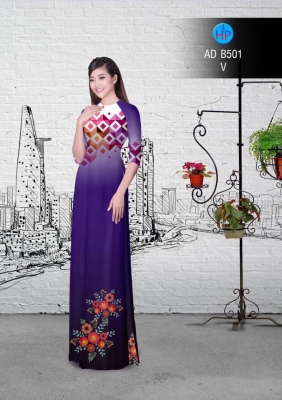 Vải áo dài hoa văn và hoa-DT 3029