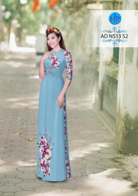 Vải áo dài hoa Hồng-DT 3035