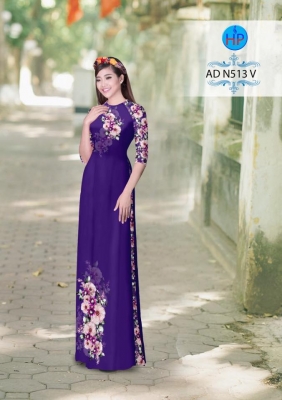 Vải áo dài hoa Hồng-DT 3035