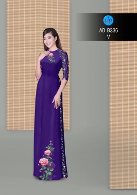 Vải áo dài hoa Hồng-DT 3043