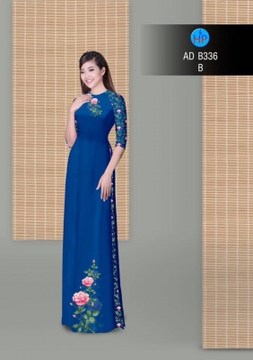 Vải áo dài hoa Hồng-DT 3043