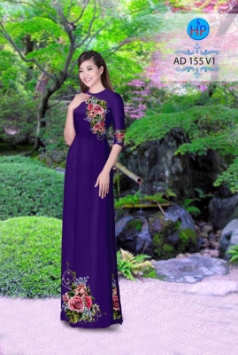 Vải áo dài hoa Hồng-DT 3046