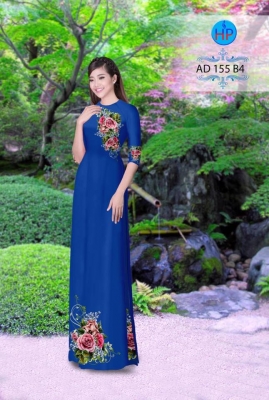 Vải áo dài hoa Hồng-DT 3046