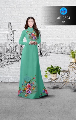 Vải áo dài hoa Hồng-DT 3178