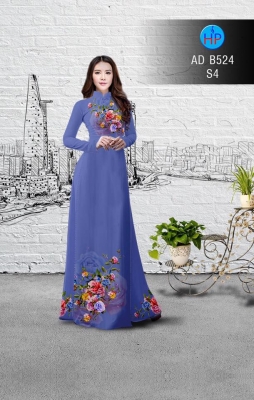 Vải áo dài hoa Hồng-DT 3178