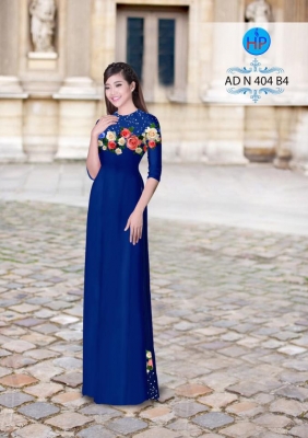 Vải áo dài hoa Hồng-DT 3179