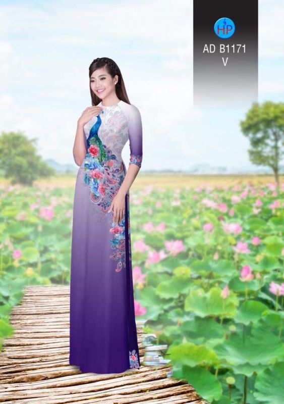 Vải áo dài chim Công