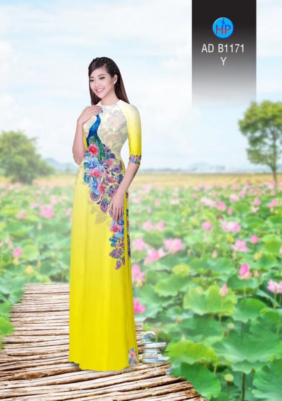 Vải áo dài chim Công