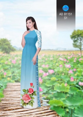 Vải áo dài hoa Hồng-DT 3280