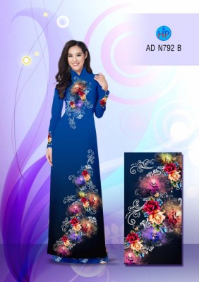 Vải áo dài hoa chùm 3D-DT 3291