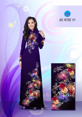 Vải áo dài hoa chùm 3D-DT 3291