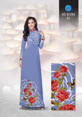 Vải áo dài hoa Hồng-DT 3325