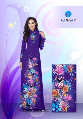 Vải áo dài hoa lấp lánh-DT 3349